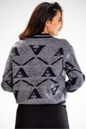Sweter Damski Model A614 Grey - awama - uniwersalny Sweter Damski Model A614 Grey - awama - uniwersalny