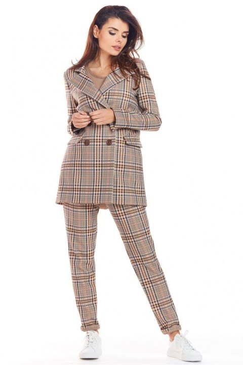 Żakiet Model A364 Brown Krata - awama - L/XL Żakiet Model A364 Brown Krata - awama - L/XL