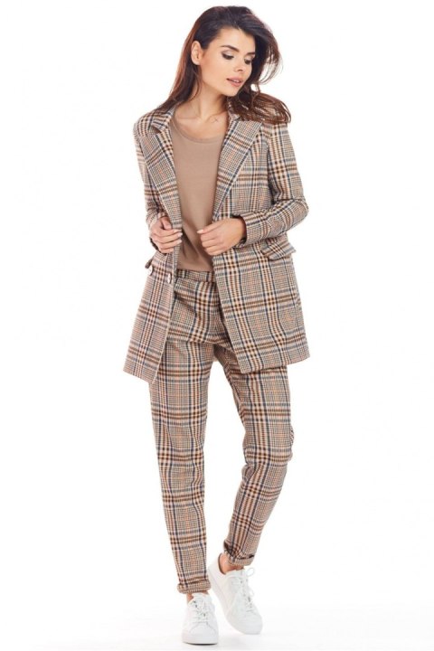 Żakiet Model A364 Brown Krata - awama - S/M Żakiet Model A364 Brown Krata - awama - S/M