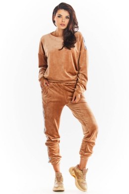 Bluza Damska Model A374 Beige Welur - awama - L