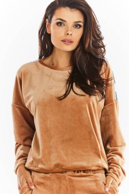 Bluza Damska Model A374 Beige Welur - awama - M