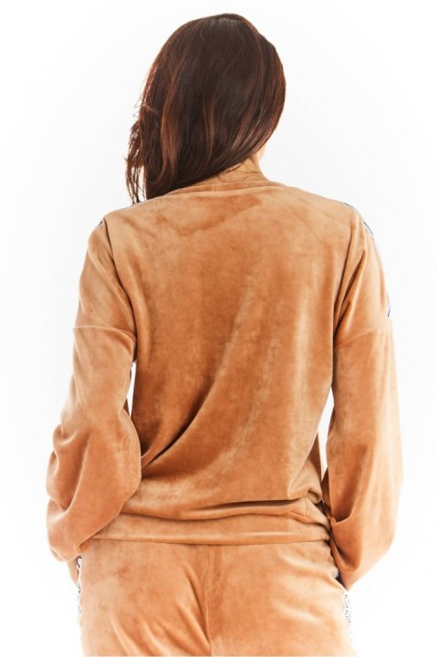 Bluza Damska Model A374 Beige Welur - awama - M Bluza Damska Model A374 Beige Welur - awama - M