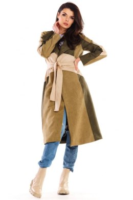 Płaszcz Damski Model A463 Khaki - awama - L/XL