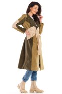 Płaszcz Damski Model A463 Khaki - awama - S/M Płaszcz Damski Model A463 Khaki - awama - S/M