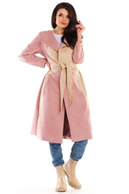 Płaszcz Damski Model A463 Powder Pink - awama - S/M