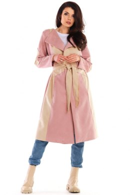 Płaszcz Damski Model A463 Powder Pink - awama - S/M