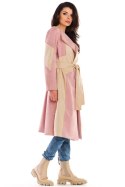 Płaszcz Damski Model A463 Powder Pink - awama - S/M Płaszcz Damski Model A463 Powder Pink - awama - S/M