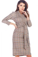 Sukienka Model A362 Brown Krata - awama - M Sukienka Model A362 Brown Krata - awama - M