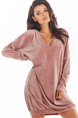 Sukienka Model A378 Pink Welur - awama - uniwersalny