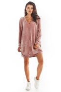 Sukienka Model A378 Pink Welur - awama - uniwersalny
