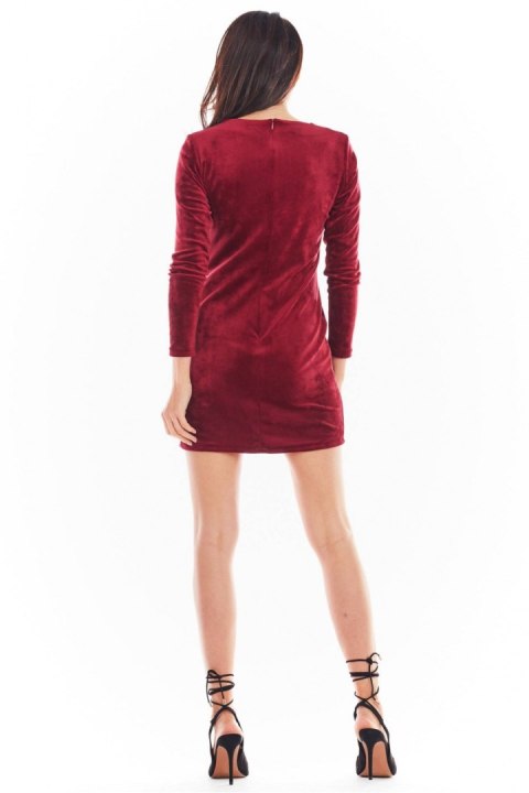 Sukienka Model A404 Welur Bordo - awama - M Sukienka Model A404 Welur Bordo - awama - M