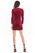 Sukienka Model A404 Welur Bordo - awama - s