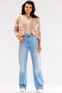Sweter Damski Model A614 Beige - awama - uniwersalny Sweter Damski Model A614 Beige - awama - uniwersalny