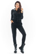 Bluza Damska Model A373 Black Welur - awama - XL Bluza Damska Model A373 Black Welur - awama - XL