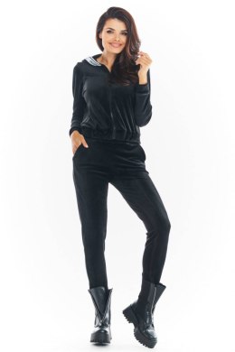 Bluza Damska Model A373 Black Welur - awama - M