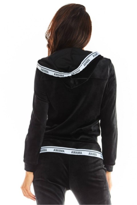 Bluza Damska Model A373 Black Welur - awama - M Bluza Damska Model A373 Black Welur - awama - M