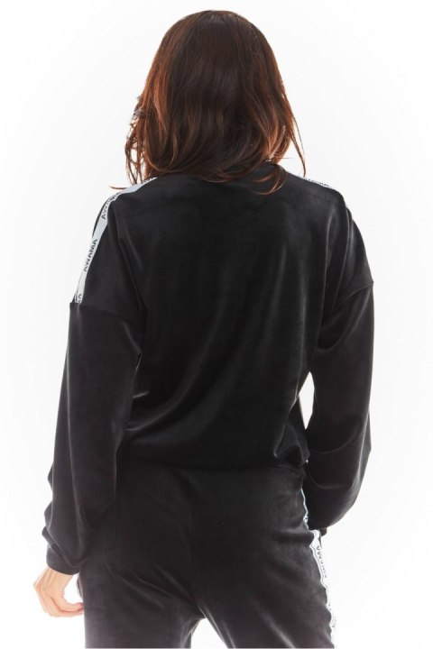 Bluza Damska Model A374 Black Welur - awama - L Bluza Damska Model A374 Black Welur - awama - L
