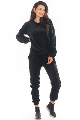 Bluza Damska Model A374 Black Welur - awama - M