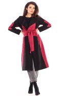 Płaszcz Damski Model A463 Bordo - awama - L/XL Płaszcz Damski Model A463 Bordo - awama - L/XL
