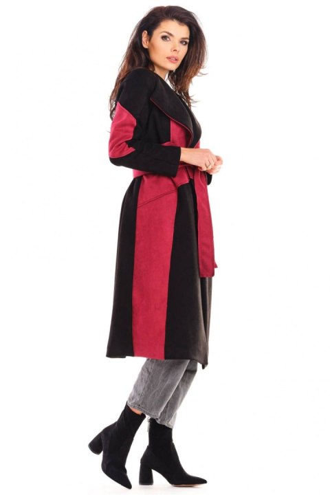 Płaszcz Damski Model A463 Bordo - awama - L/XL Płaszcz Damski Model A463 Bordo - awama - L/XL