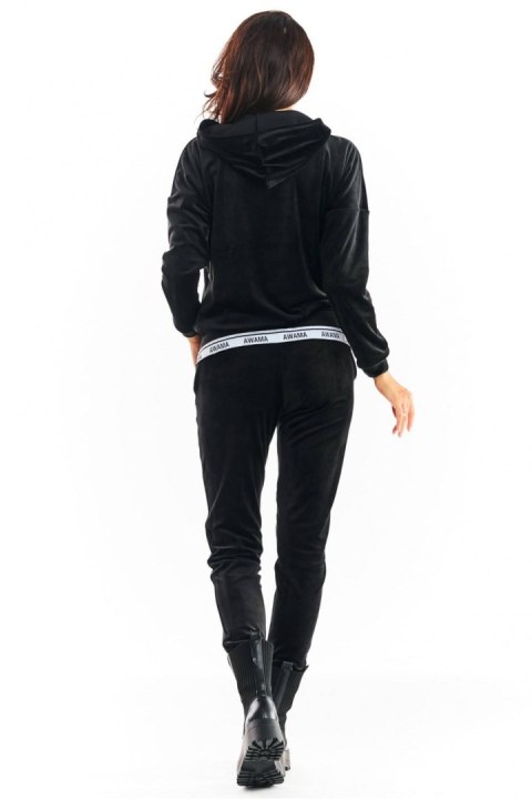 Spodnie Damskie Model A372 Black Welur - awama - XL Spodnie Damskie Model A372 Black Welur - awama - XL