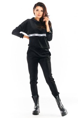Spodnie Damskie Model A372 Black Welur - awama - M