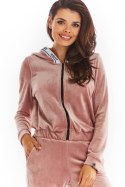Bluza Damska Model A373 Pink Welur - awama - XL Bluza Damska Model A373 Pink Welur - awama - XL