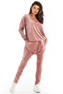 Bluza Damska Model A376 Pink Welur - awama - uniwersalny