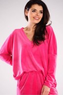 Bluzka Damska Model A417 Pink - awama - uniwersalny Bluzka Damska Model A417 Pink - awama - uniwersalny