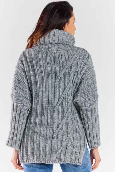 Golf Damski Model A477 Grey - awama - uniwersalny Golf Damski Model A477 Grey - awama - uniwersalny