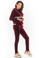 Spodnie Damskie Model A372 Bordo Welur - awama - L