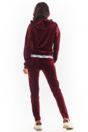 Spodnie Damskie Model A372 Bordo Welur - awama - L