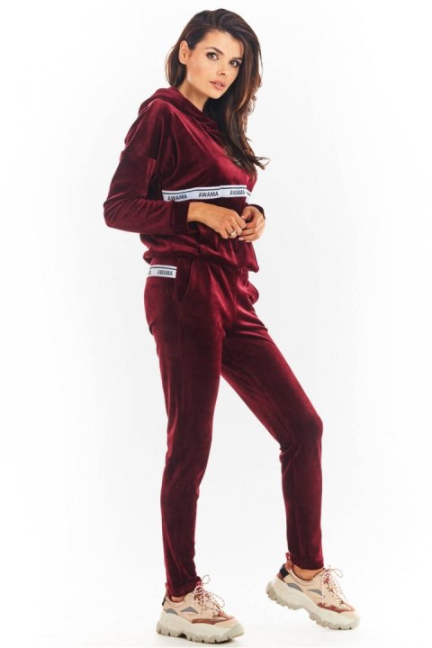 Spodnie Damskie Model A372 Bordo Welur - awama - s Spodnie Damskie Model A372 Bordo Welur - awama - s