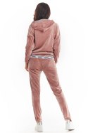 Spodnie Damskie Model A372 Pink Welur - awama - L Spodnie Damskie Model A372 Pink Welur - awama - L