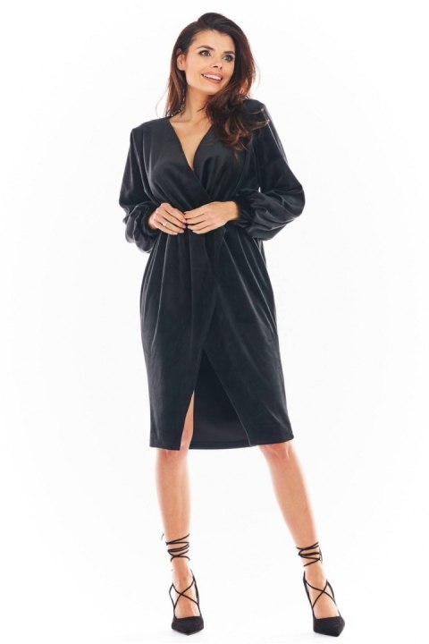 Sukienka Model A406 Welur Black - awama - XL Sukienka Model A406 Welur Black - awama - XL
