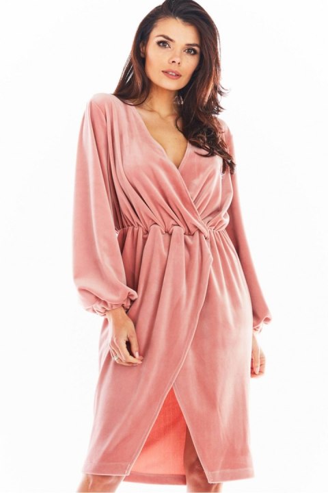 Sukienka Model A406 Welur Pink - awama - M
