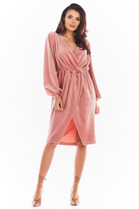 Sukienka Model A406 Welur Pink - awama - M Sukienka Model A406 Welur Pink - awama - M