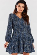 Sukienka Model A470 Navy Pattern - awama - XL Sukienka Model A470 Navy Pattern - awama - XL