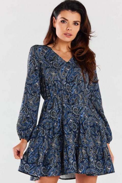 Sukienka Model A470 Navy Pattern - awama - XL Sukienka Model A470 Navy Pattern - awama - XL