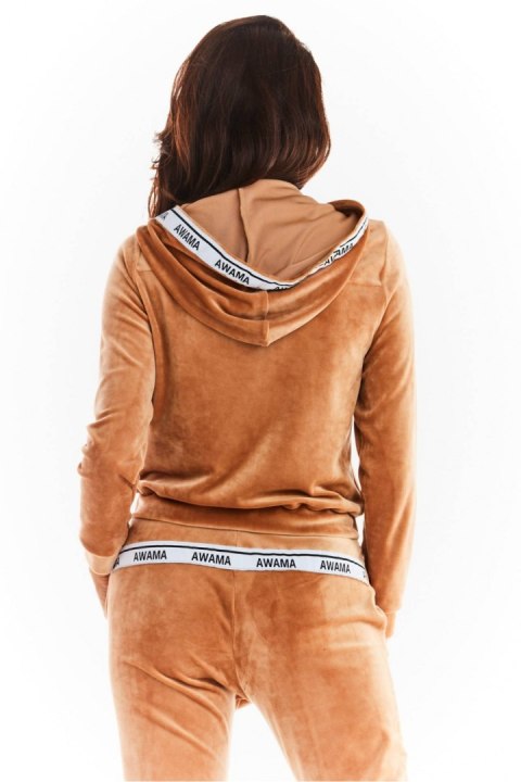 Bluza Damska Model A373 Beige Welur - awama - L Bluza Damska Model A373 Beige Welur - awama - L