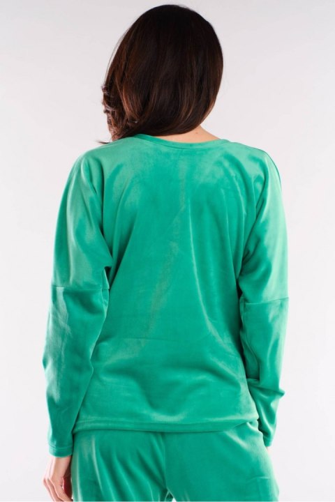 Bluzka Damska Model A417 Green - awama - uniwersalny Bluzka Damska Model A417 Green - awama - uniwersalny