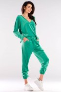 Bluzka Damska Model A417 Green - awama - uniwersalny Bluzka Damska Model A417 Green - awama - uniwersalny