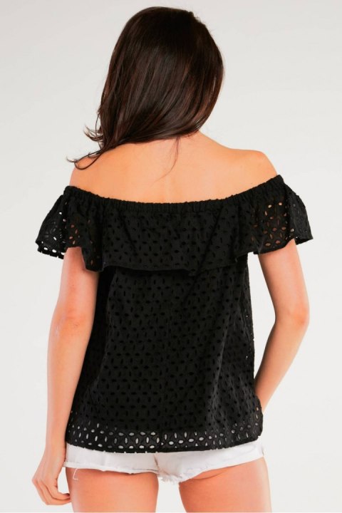 Bluzka Model A437 Black - awama - S/M Bluzka Model A437 Black - awama - S/M