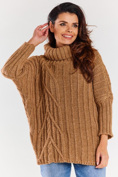 Golf Damski Model A477 Camel - awama - uniwersalny Golf Damski Model A477 Camel - awama - uniwersalny