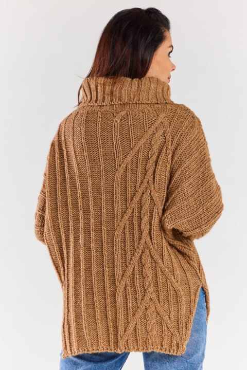 Golf Damski Model A477 Camel - awama - uniwersalny Golf Damski Model A477 Camel - awama - uniwersalny