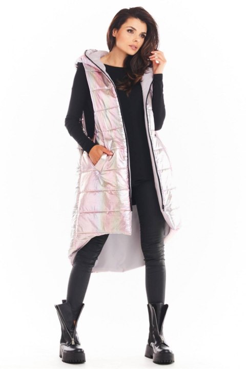 Kamizelka Damska Model A386 Pink Holo - awama - L/XL Kamizelka Damska Model A386 Pink Holo - awama - L/XL