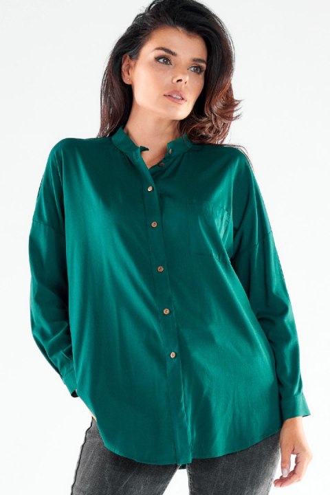 Koszula Damska Model A525 Bottle Green - awama - S/M