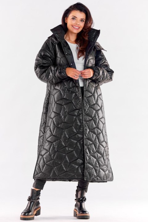 Płaszcz Damski Model A537 Black - awama - S/M Płaszcz Damski Model A537 Black - awama - S/M