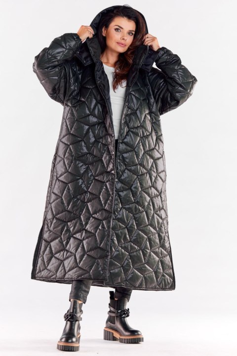 Płaszcz Damski Model A537 Black - awama - S/M Płaszcz Damski Model A537 Black - awama - S/M