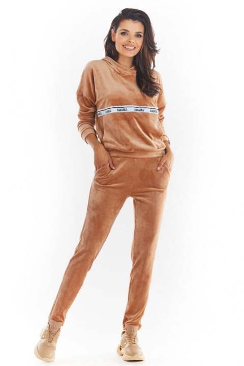 Spodnie Damskie Model A372 Beige Welur - awama - M Spodnie Damskie Model A372 Beige Welur - awama - M